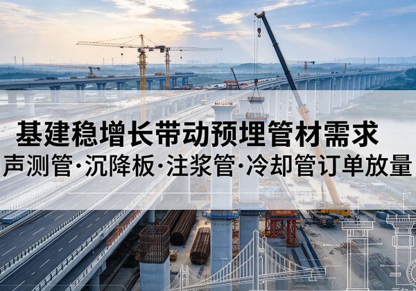 剑阁基建稳增长带动预埋监测管材需求，声测管、沉降板、注浆管订单持续放量